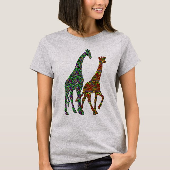 cool giraff t-shirt design wild life giraff (Front)