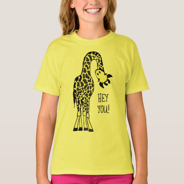 cool giraff tshirt design wild life giraffe kids (Front)