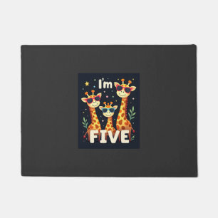 Cool Giraffe 5th Birthday Party 5 Year Old Toddler Doormat
