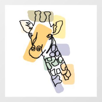 Cool Giraffe Abstract Line Art Wall Decal by inspirationrocks at Zazzle