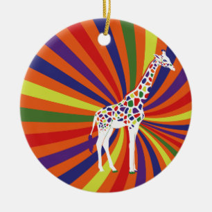 Cool Giraffe Ceramic Ornament