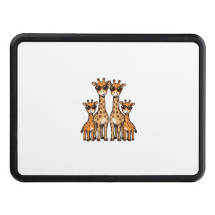 Cool Giraffe Family Sunglasses Vintage Engraving T Hitch Cover