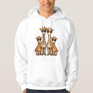 Cool Giraffe Family Sunglasses Vintage Engraving T Hoodie