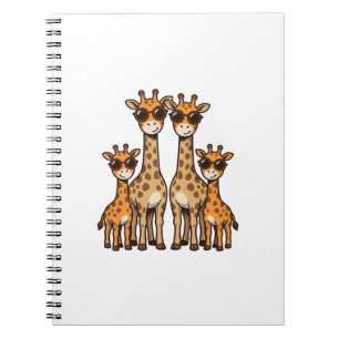 Cool Giraffe Family Sunglasses Vintage Engraving T Notebook