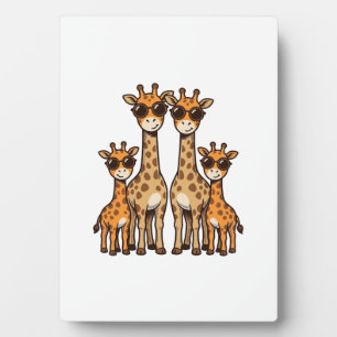 Cool Giraffe Family Sunglasses Vintage Engraving T Plaque