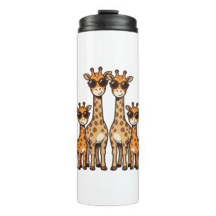 Cool Giraffe Family Sunglasses Vintage Engraving T Thermal Tumbler