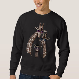 Cool giraffe family with sunglasses sweatshirt