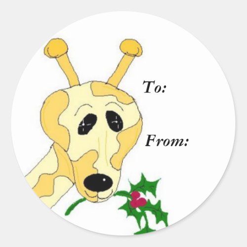 Cool Giraffe Gifttag Classic Round Sticker