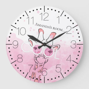 Cool Giraffe glasses Large Clock