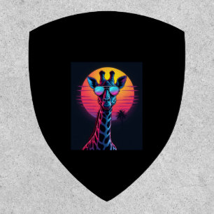 Cool Giraffe In Sunglasses Under Sunset Long Sleev Patch