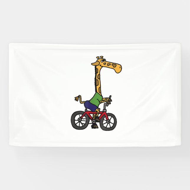 Cool Giraffe Riding Bicycle  Banner (Horizontal)