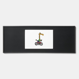 Cool Giraffe Riding Bicycle  Bar Mat