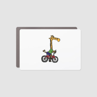 Cool Giraffe Riding Bicycle  Car Magnet
