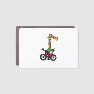 Cool Giraffe Riding Bicycle Car Magnet