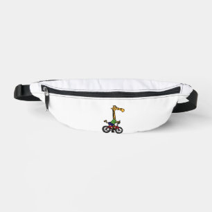 Cool Giraffe Riding Bicycle Fanny Pack