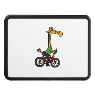 Cool Giraffe Riding Bicycle  Hitch Cover