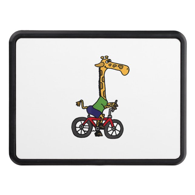 Cool Giraffe Riding Bicycle  Hitch Cover (Front)
