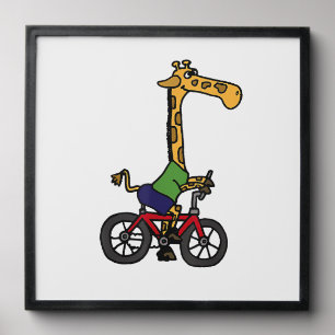 Cool Giraffe Riding Bicycle Peel And Stick Photo Tile