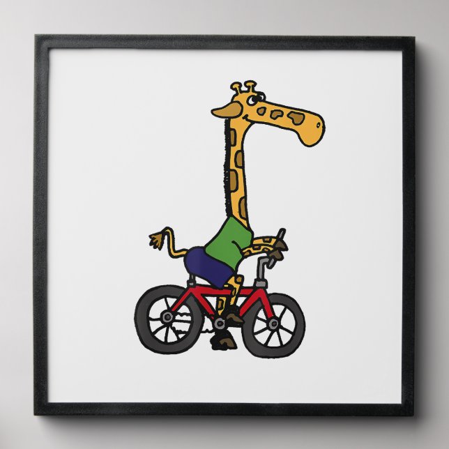 Cool Giraffe Riding Bicycle  Peel And Stick Photo Tile (Front Set)