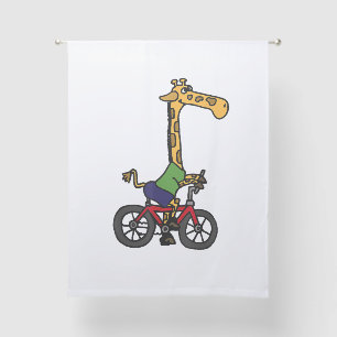 Cool Giraffe Riding Bicycle Sheer Curtains