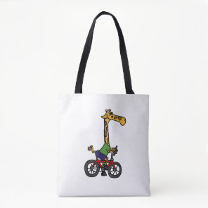 Cool Giraffe Riding Bicycle  Tote Bag