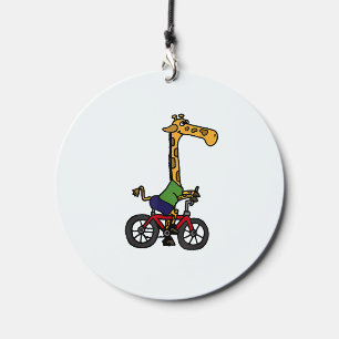 Cool Giraffe Riding Bicycle Wind Chime