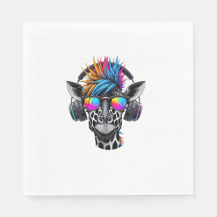 Cool Giraffe Sunglasses Headphones Giraffes Napkins