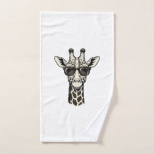 Cool Giraffe Sunglasses Vintage Engraving Shirt_1 Hand Towel