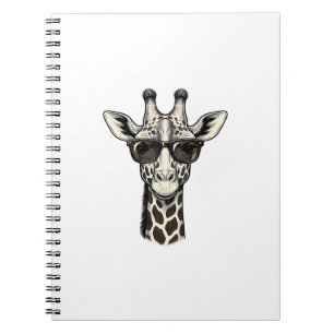 Cool Giraffe Sunglasses Vintage Engraving Shirt_1 Notebook