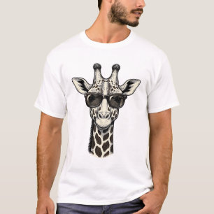 Cool Giraffe Sunglasses Vintage Engraving Shirt_1 T-Shirt