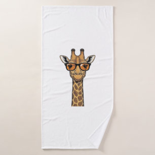 Cool Giraffe Sunglasses Vintage Engraving Shirt De Bath Towel