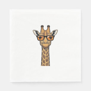 Cool Giraffe Sunglasses Vintage Engraving Shirt De Napkins