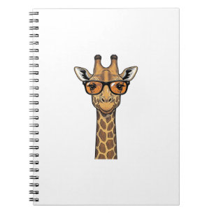 Cool Giraffe Sunglasses Vintage Engraving Shirt De Notebook