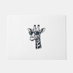 Cool Giraffe Sunglasses Vintage Engraving T-Shirt_ Doormat