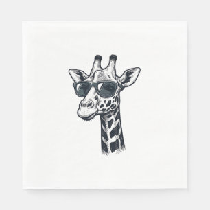 Cool Giraffe Sunglasses Vintage Engraving T-Shirt_ Napkins
