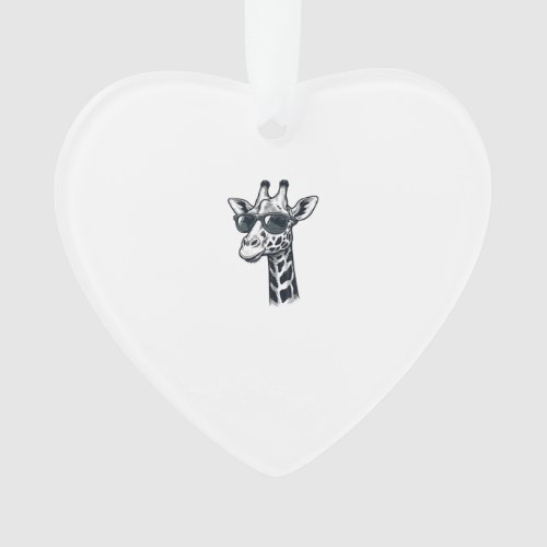 Cool Giraffe Sunglasses Vintage Engraving T-Shirt_ Ornament