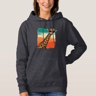 Cool Giraffe Sunglasses Vintage Sunset Shirt_1 Hoodie