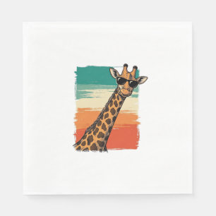 Cool Giraffe Sunglasses Vintage Sunset Shirt_1 Napkins