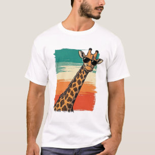Cool Giraffe Sunglasses Vintage Sunset Shirt_1 T-Shirt