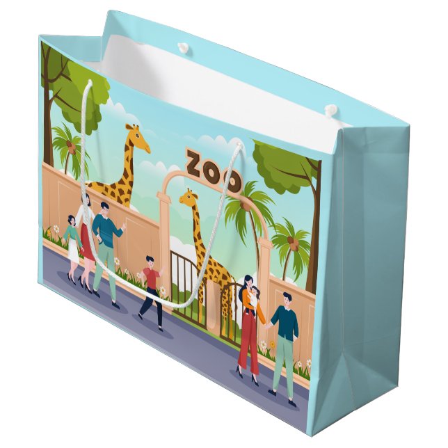 cool giraffe zoo party kids unisex  large gift bag (Front Angled)