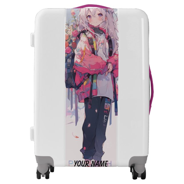 Cool girl anime kawaii Luggage Suitcase (Front)