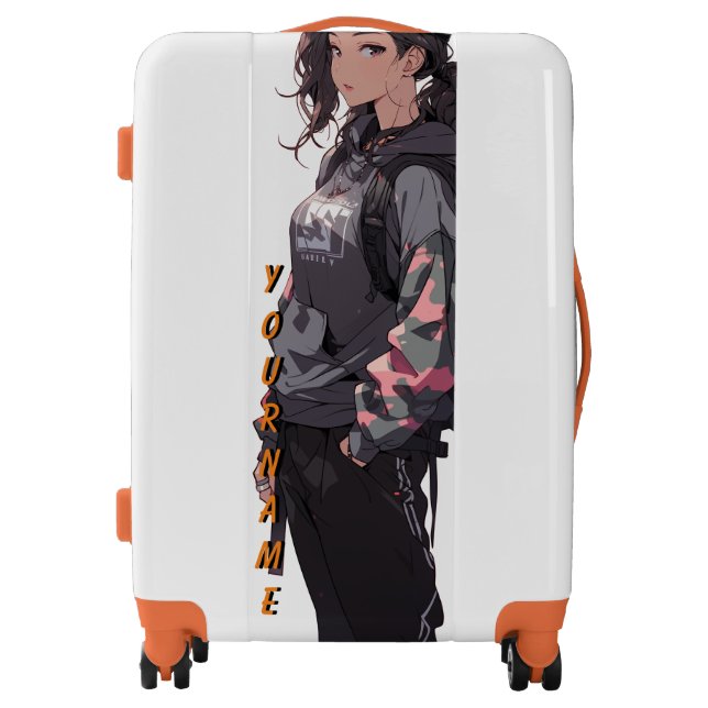 Cool girl anime kawaii Luggage Suitcase Suitcases (Front)