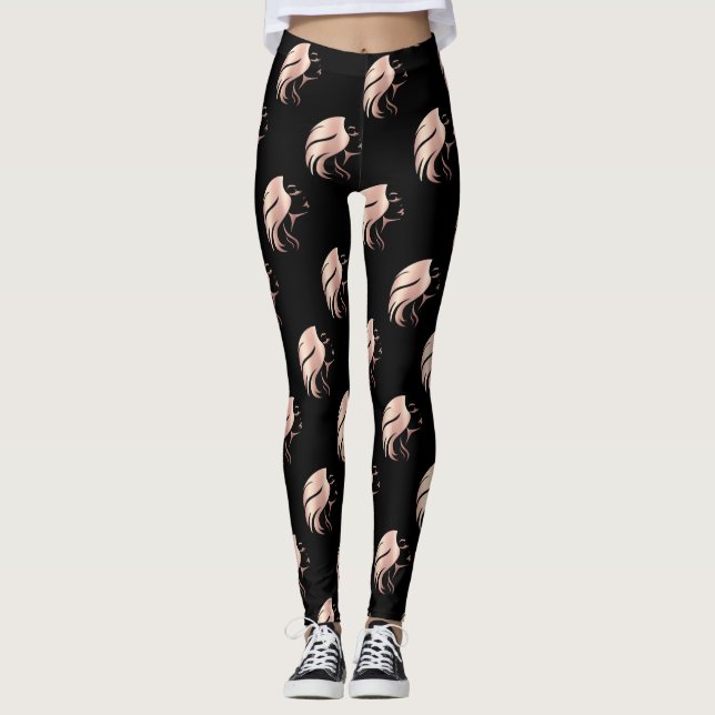 Cool Girl Face Silhouette Leggings (Front)