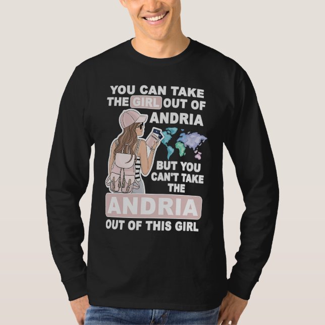 Cool Girl from Andria City  Proud Andria Girl T-Shirt (Front)