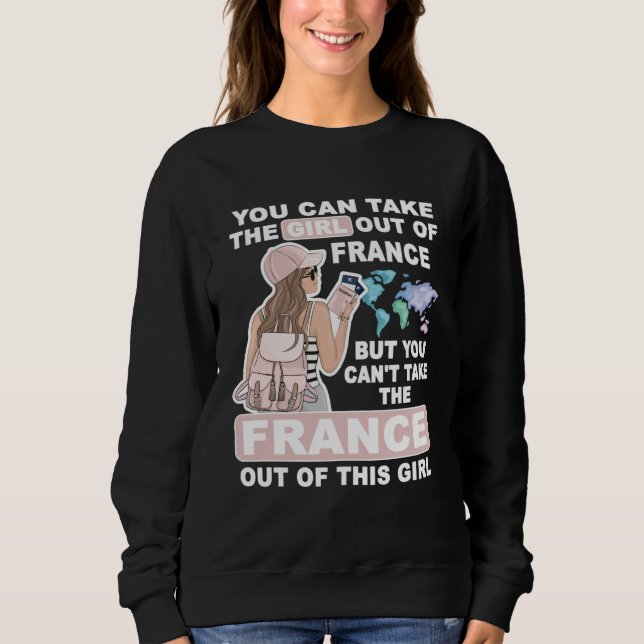 Cool Girl from France  Proud France Girl Sweatshirt (Front)