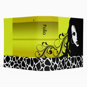 Cool Girl Giraffe Fashion Designer Porfolio (acid) Binder