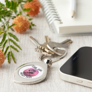 Cool girl hockey team keychain