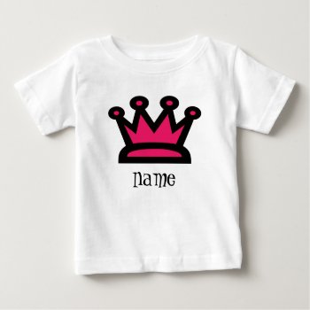 Cool Girl Princess Crown Tshirt In Pink And Black by jgh96sbc at Zazzle