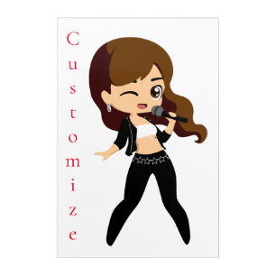 Cool Girl Sings Karaoke Thunder_Cove Acrylic Print