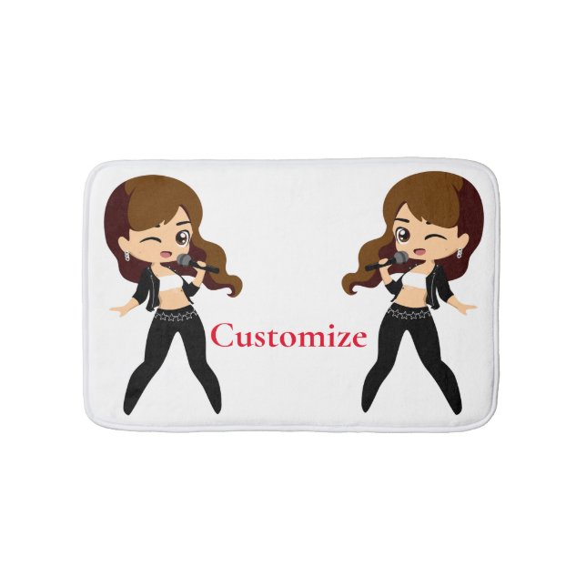 Cool Girl Sings Karaoke Thunder_Cove Bath Mat (Front)